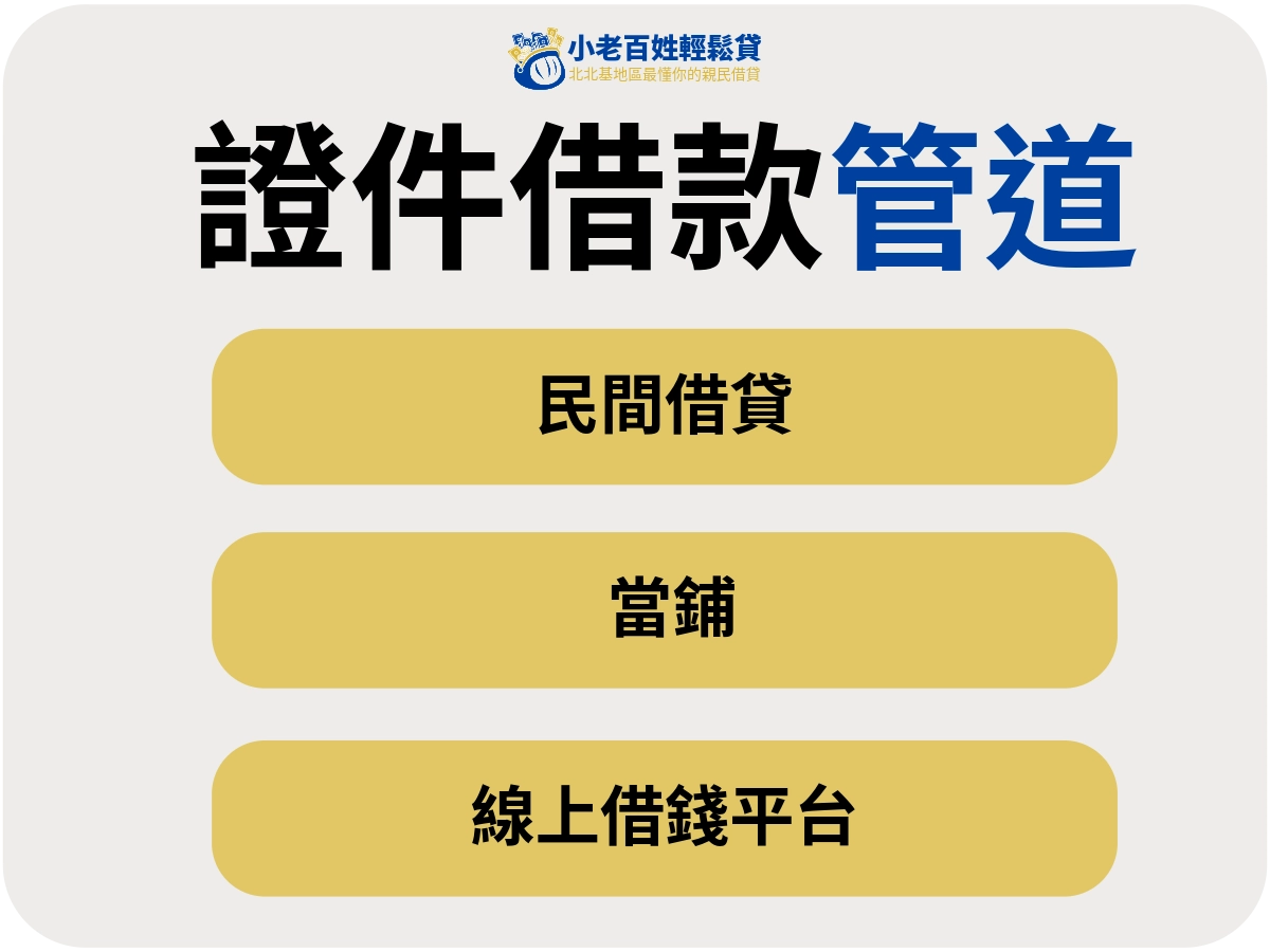 宜蘭證件借款常見管道