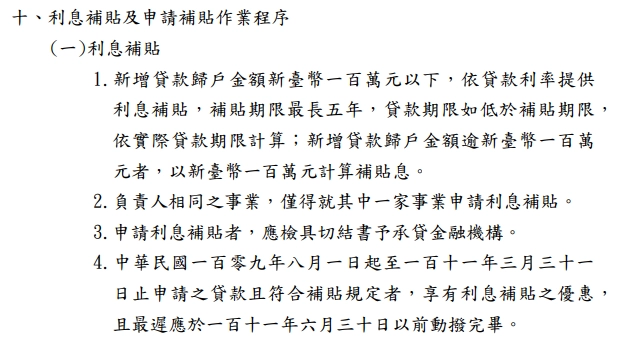 青創貸款利息補貼