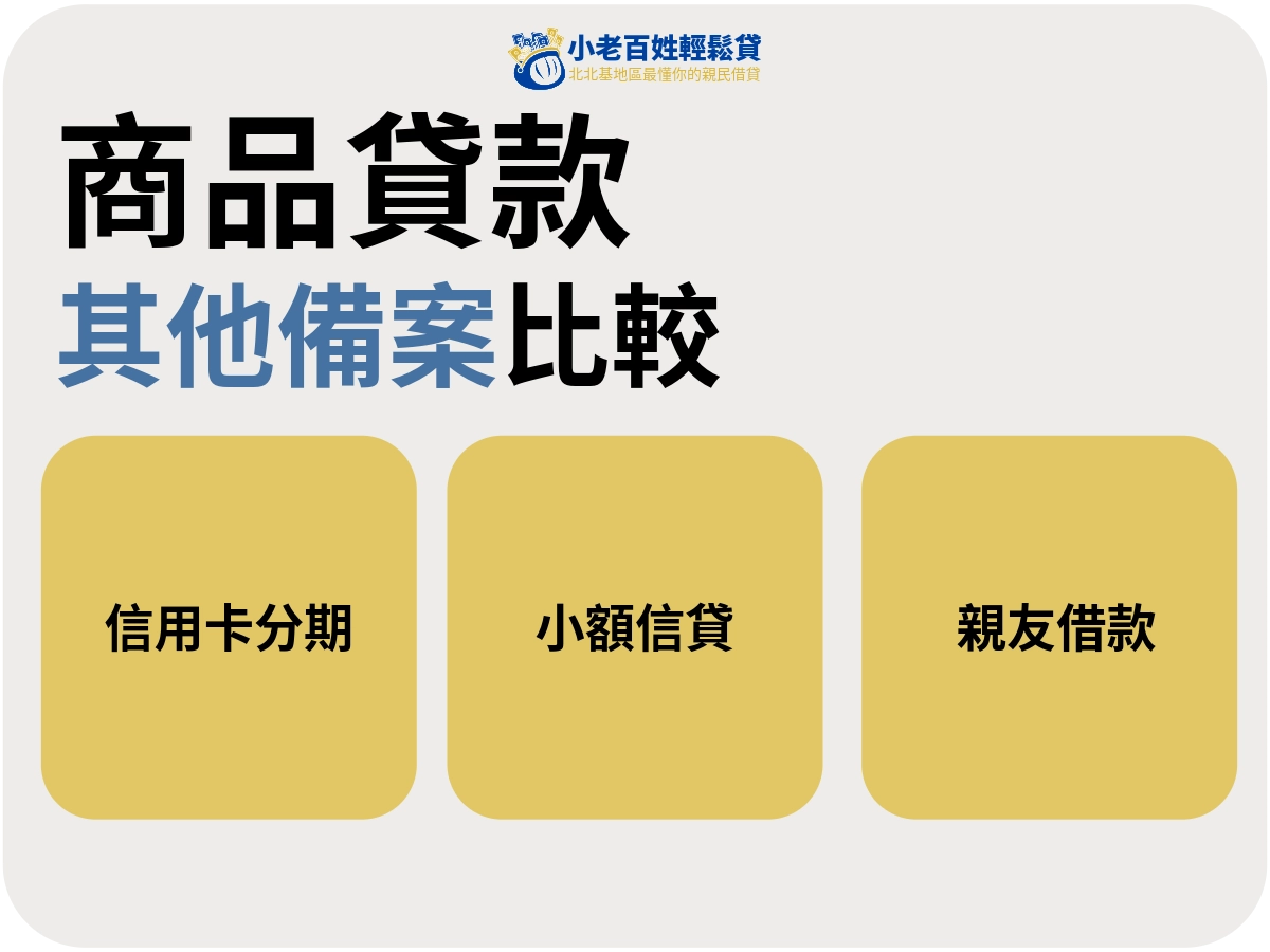 商品貸款vs其他常見備案選項的差別