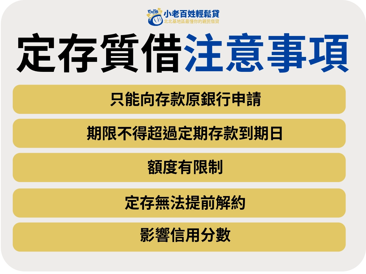 定存質借的注意事項