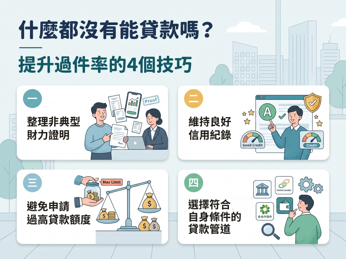 什麼都沒有能貸款嗎？提升過件率的4個技巧