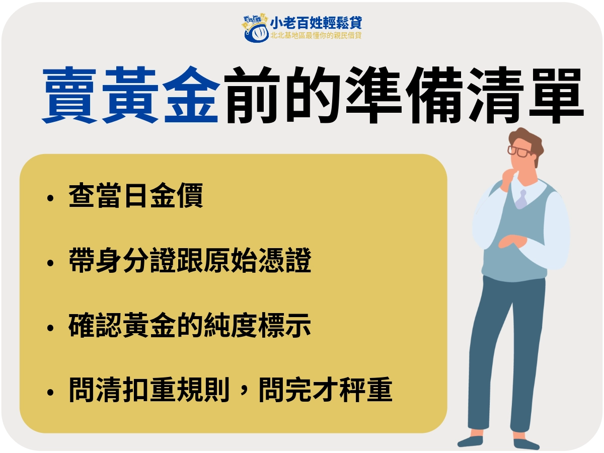 出門賣黃金前的準備清單