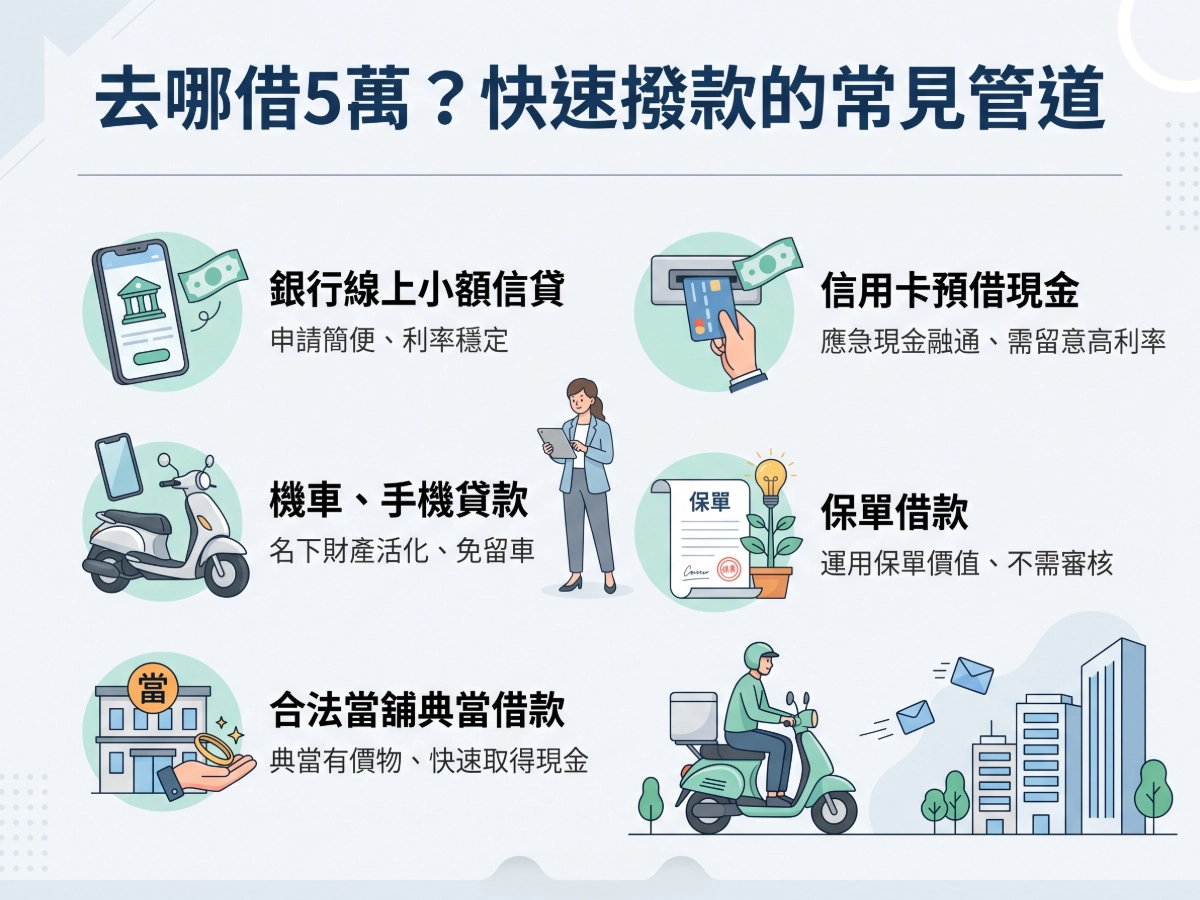 去哪借5萬？快速撥款的常見管道