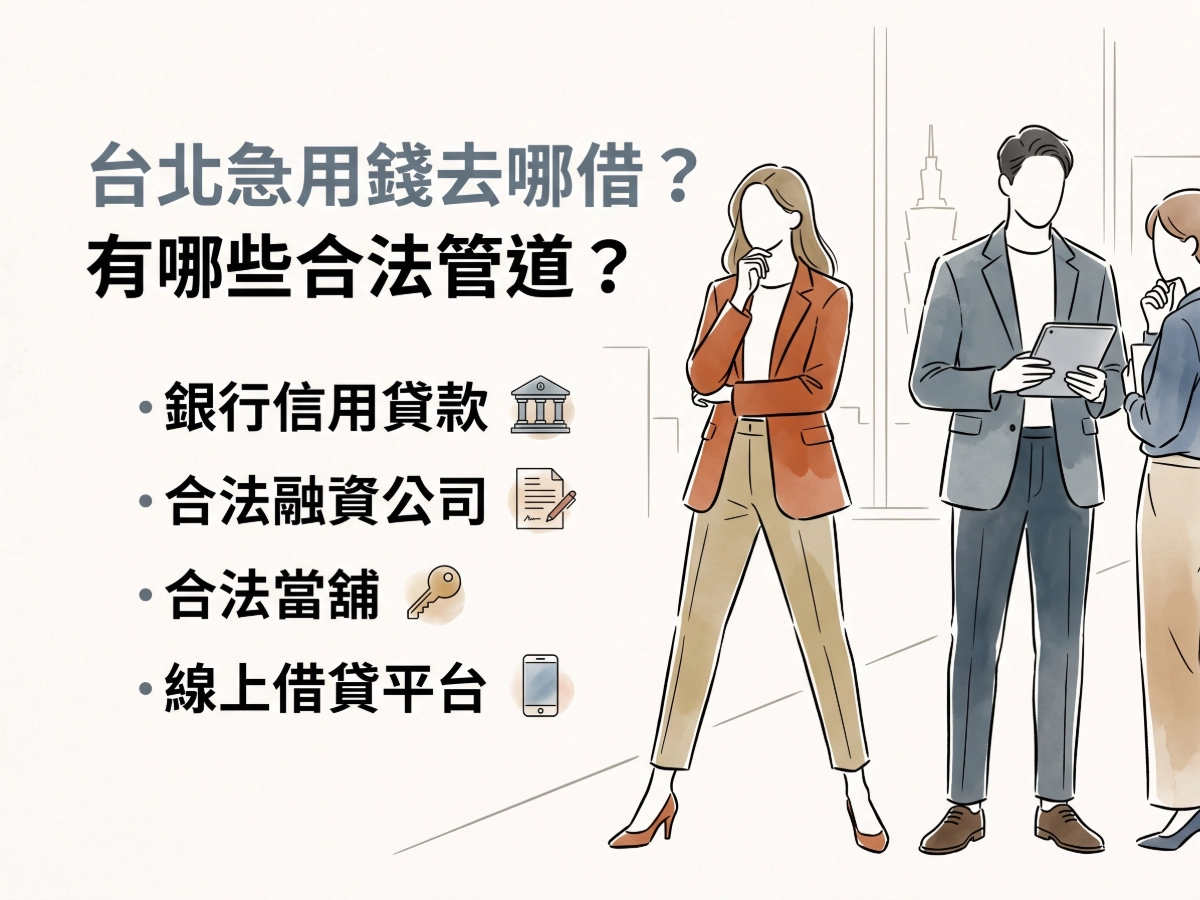 台北急用錢去哪借有哪些合法管道