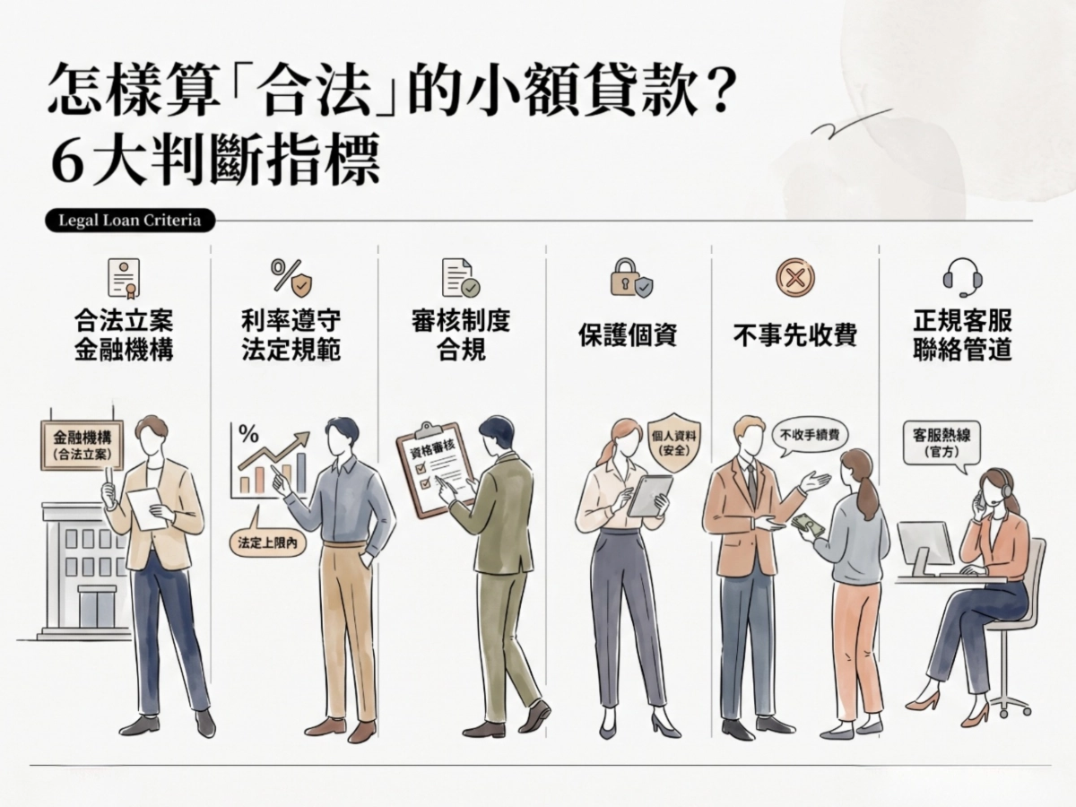 怎樣算「合法」的小額貸款？ 6大判斷指標