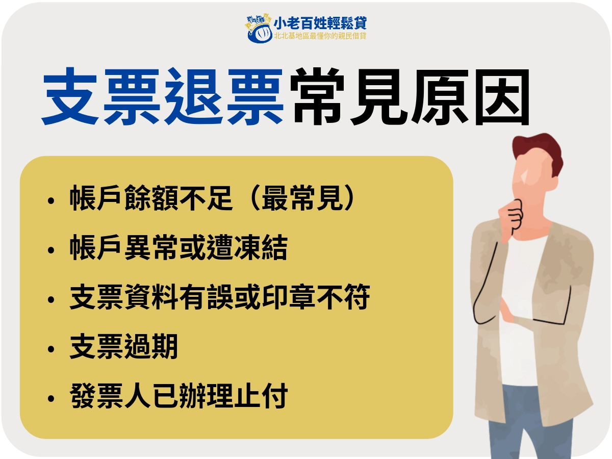 支票退票常見原因