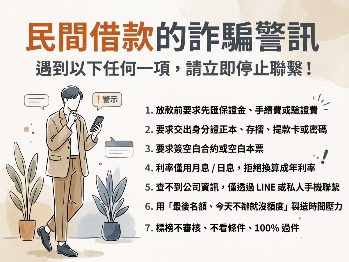 民間借款的詐騙警訊