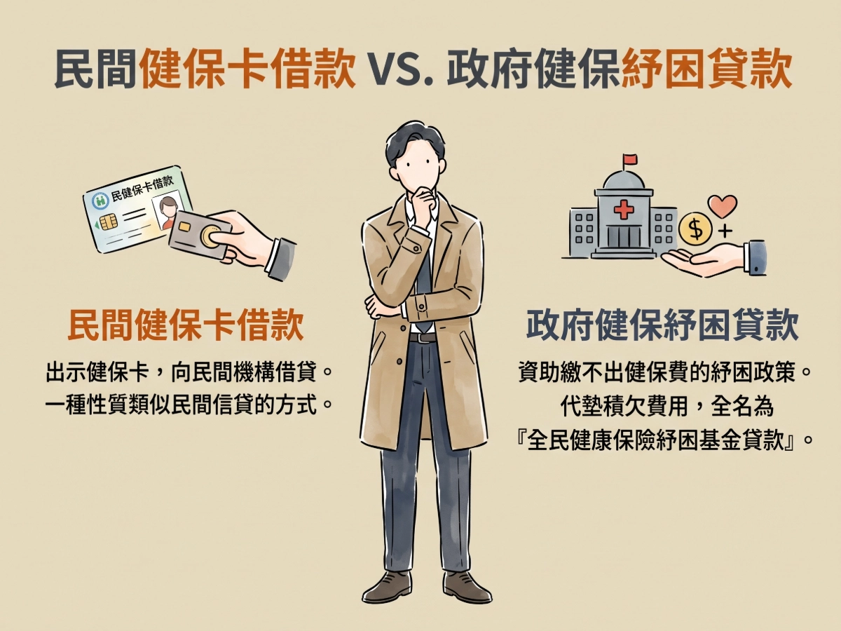 民間健保卡借款VS.政府健保紓困貸款