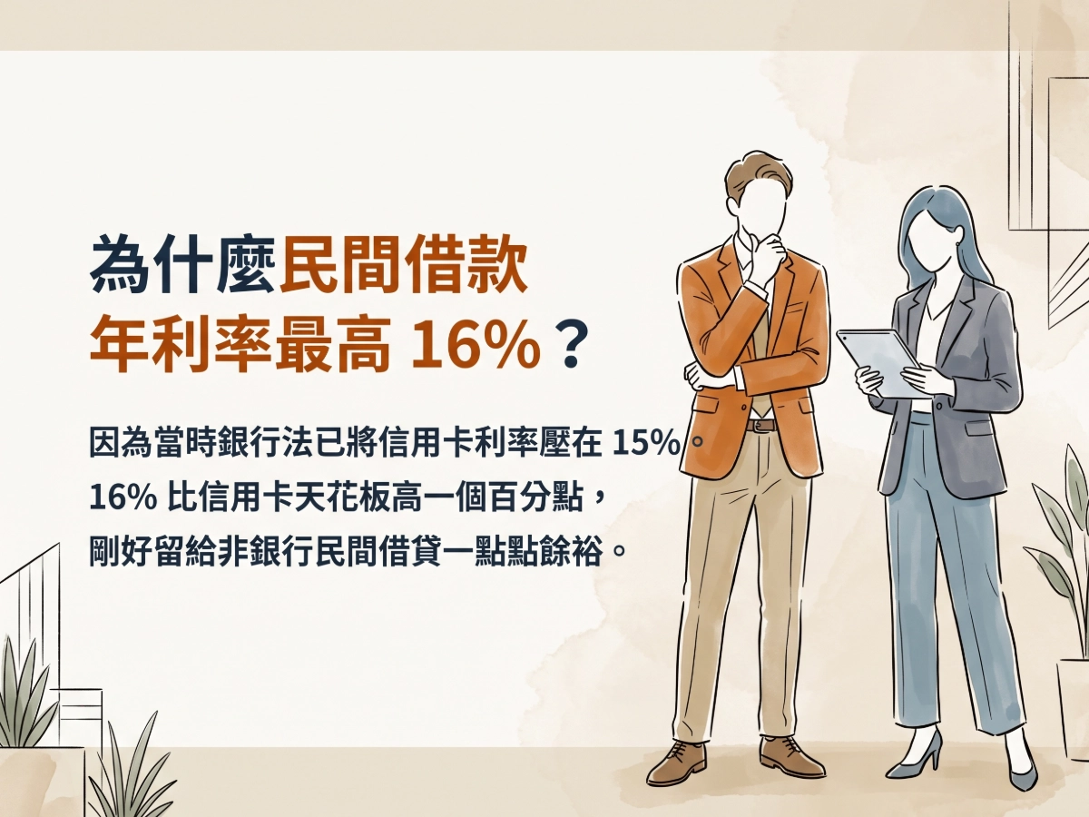 為什麼民間借款年利率最高 16%